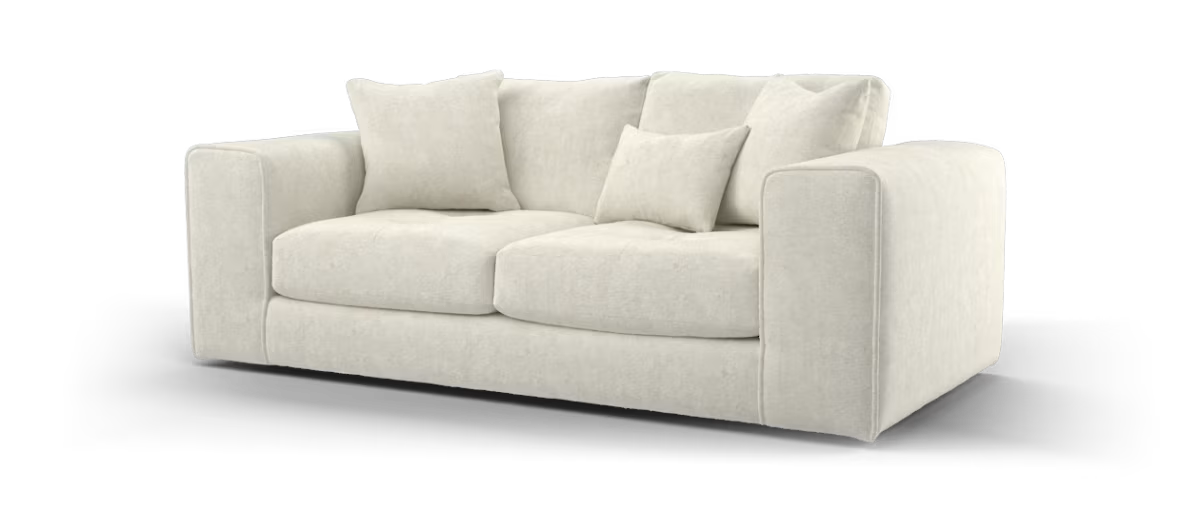 Sofology Ascot Fabric 3 Seater Single Seat in Soft Sherpa Natural