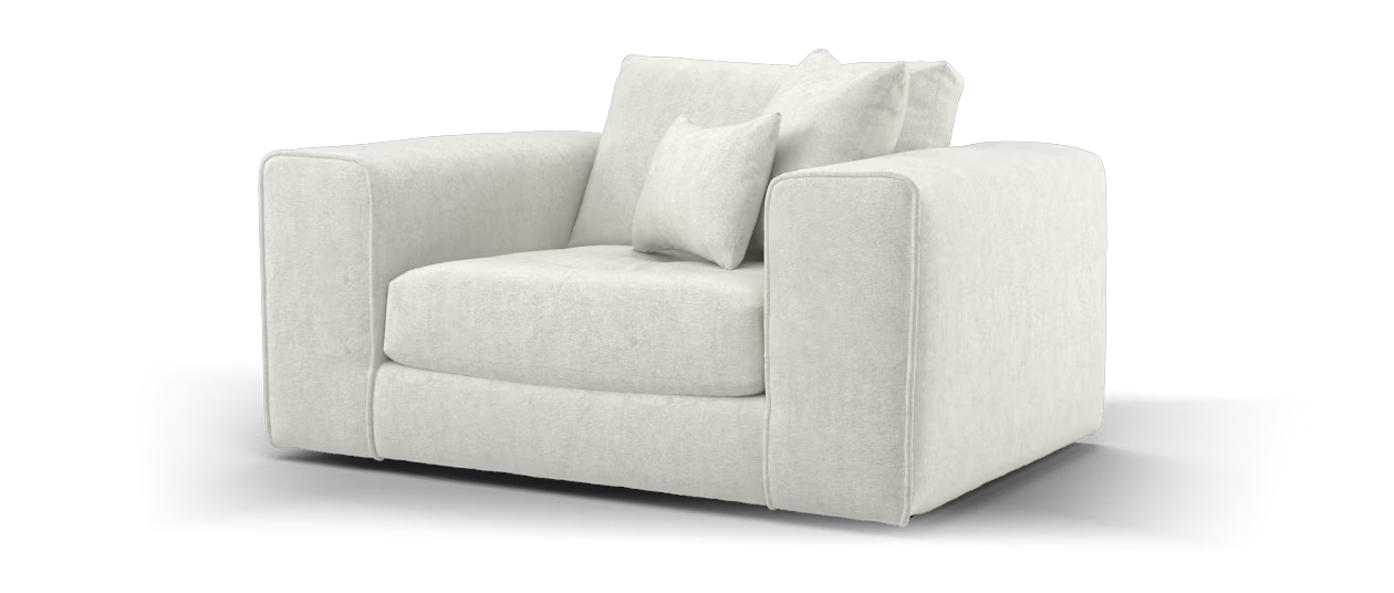 Sofology Ascot Fabric Love seat in Soft Sherpa Stone All Over