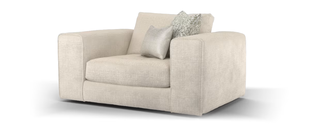 Sofology Ascot Fabric Loveseat in Texture Chenille Natural Mix