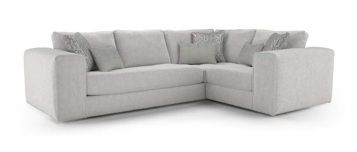 Sofology Ascot Fabric 3 Corner 1 Seat in Soft Sherpa Silver Mix