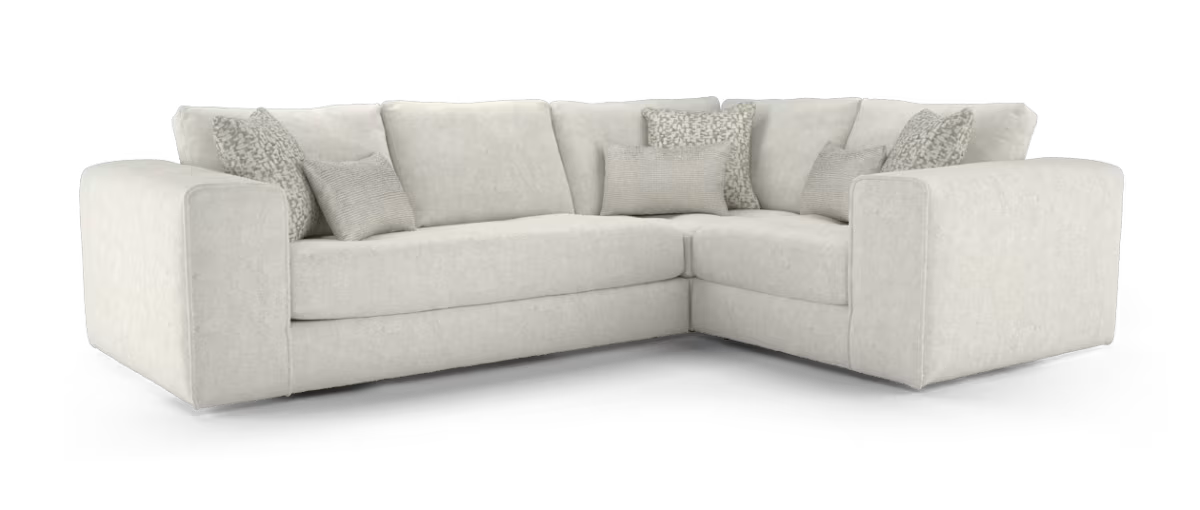 Sofology Ascot Fabric 3 Corner 1 Bench Seat in Ascot Soft Sherpa Stone Mix