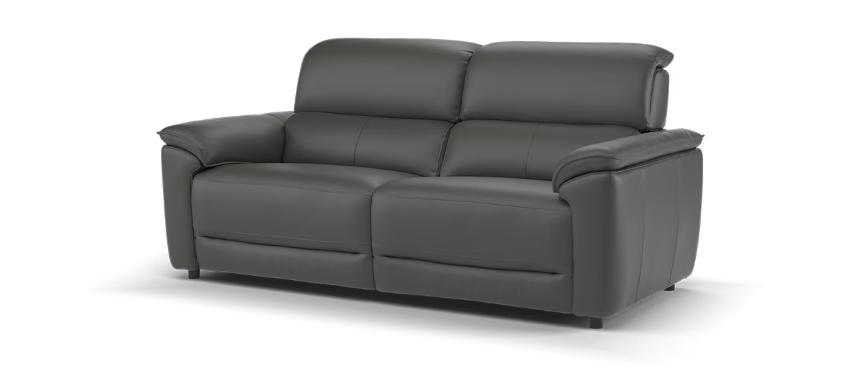 Sofology Hugo Leather 2.5 Seater in Trusty Embossed Charcoal