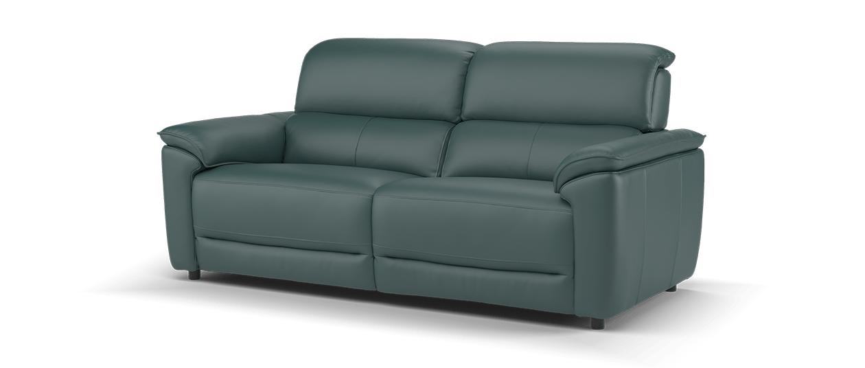 Sofology Hugo Leather 2.5 Seater in Trusty Embossed Leather Peacock