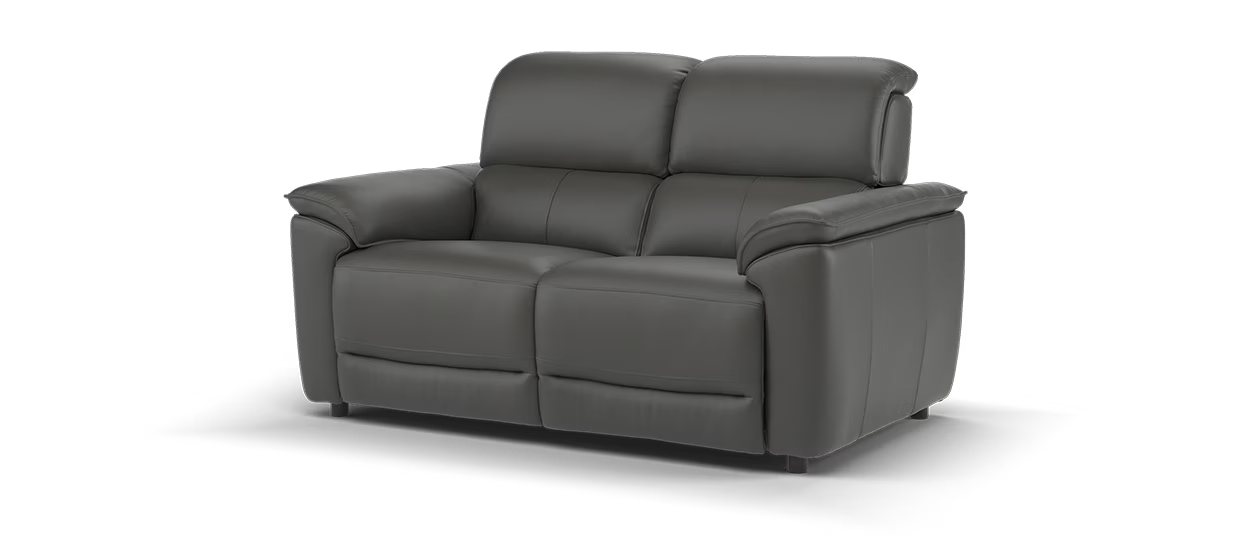 Sofology The Hugo Leather 2 Seater in Trusty Embossed Leather Charcoal