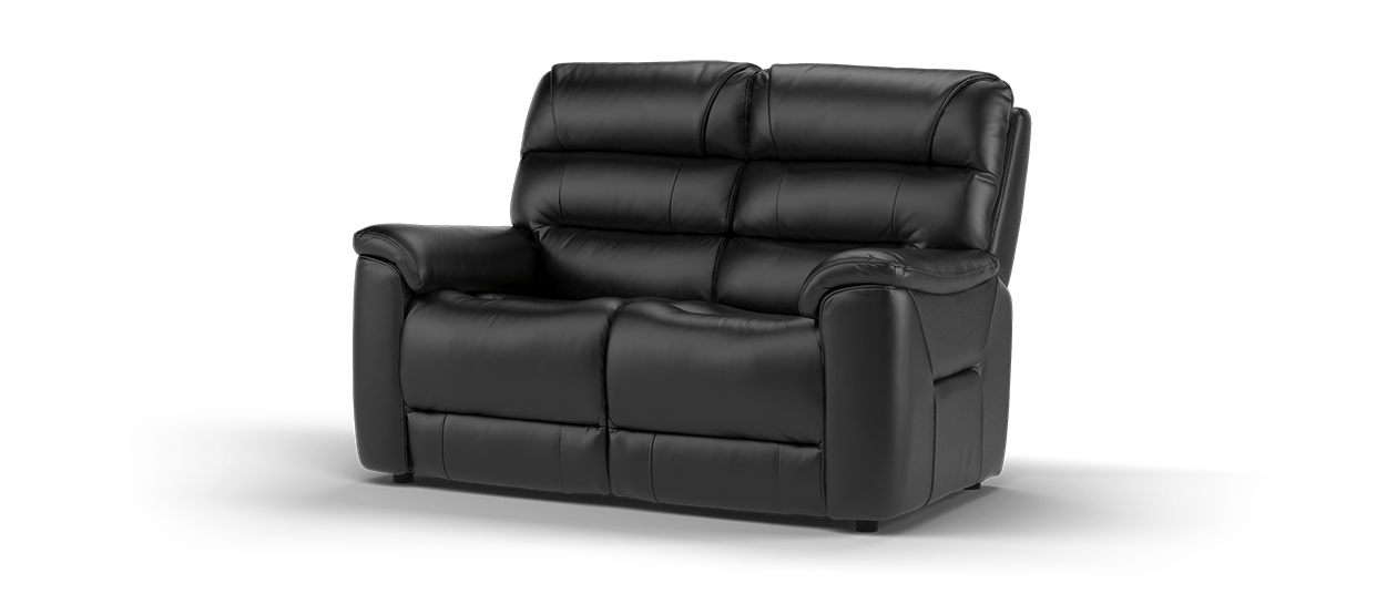 Sofology Cleveland 2 Seater Leather  in Trusty Embossed Jet Black