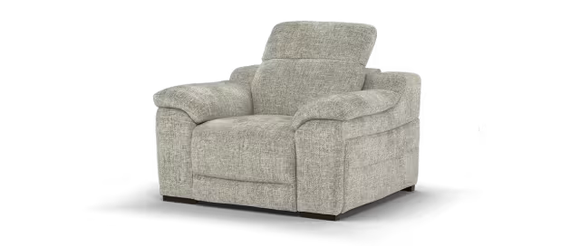Sofology Portland Fabric Chair Power Recliner/Headrest in Hopsack-Chenille Linen