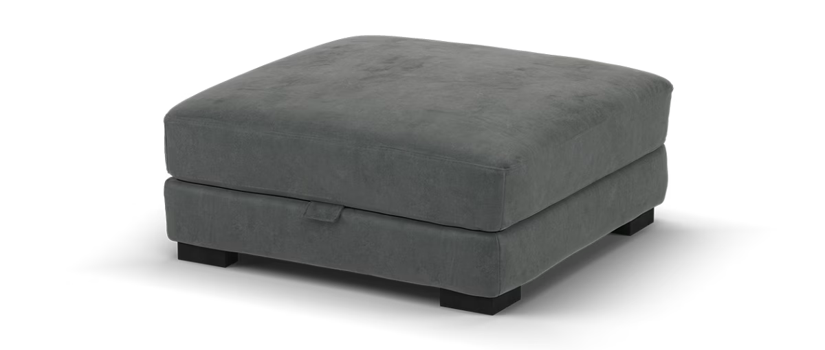 Sofology Portland Fabric Storage Footstool in Lifestyle Flecked Charcoal