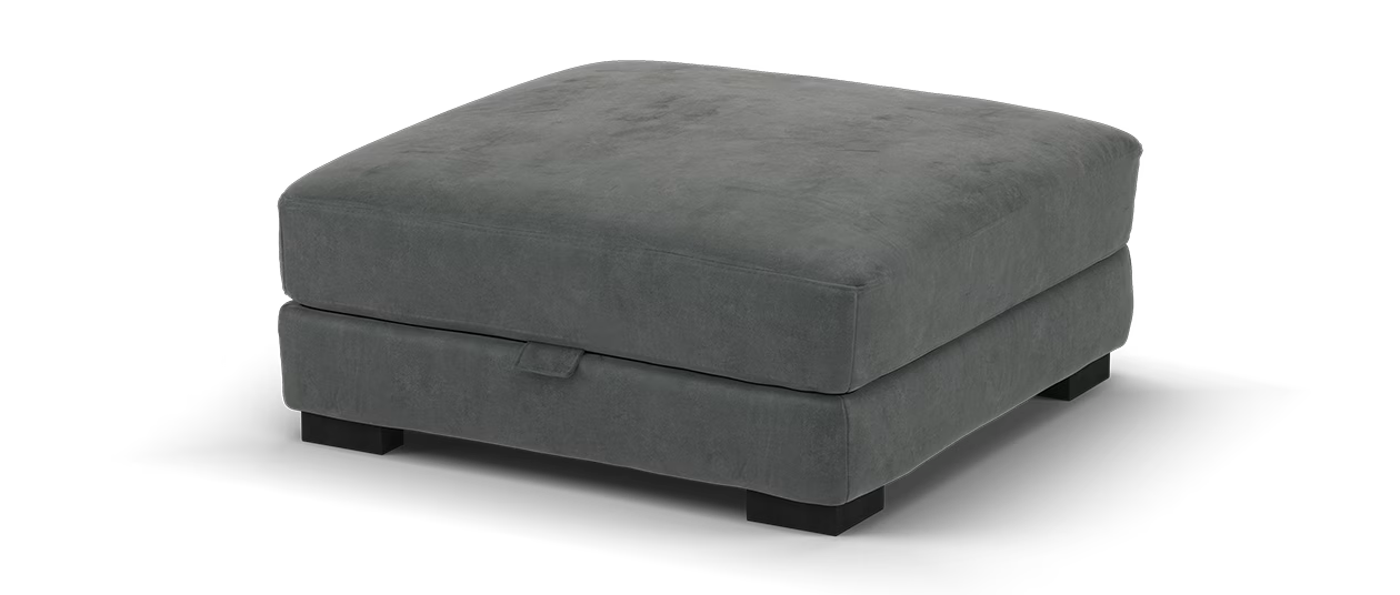Sofology Portland Storage Footstool	in Lifestyle Flecked-Fabric Charcoal