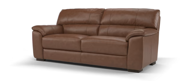 Sofology Santina Leather 3 Seater in Relaxed Soft Leather Brown