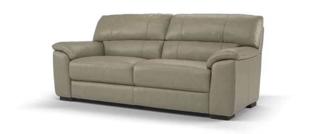 Sofology Santina Leather 3 Seater in Relaxed Soft Stone