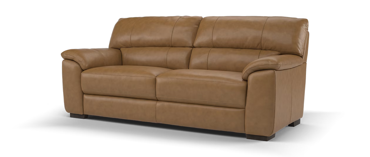 Sofology Santina Leather 3 Seater in Relaxed Soft Tan