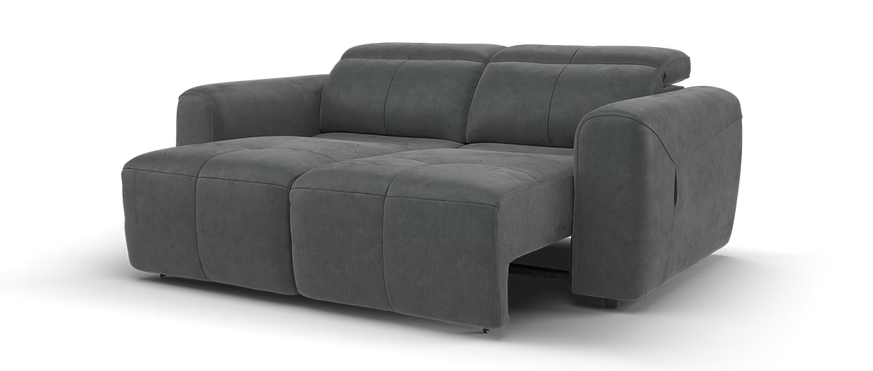 Sofology Riviera Fabric 2 Seater Motion Chaise in Lifestyle Flecked Charcoal