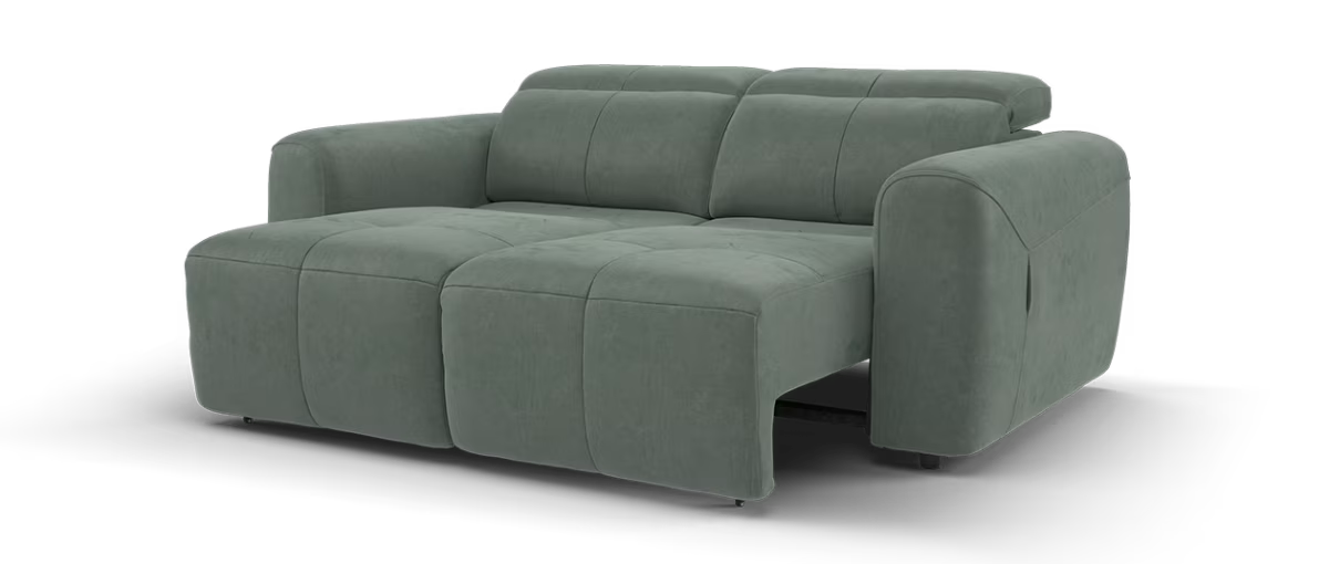 Sofology Riviera Fabric 2 Seater Motion Chaise in Lifestyle Flecked Mineral Green