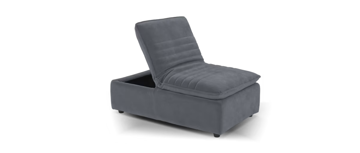 Sofology Arlington Fabric Dual Storage Footstool in Lifestyle Nubuck Feel Steel Grey