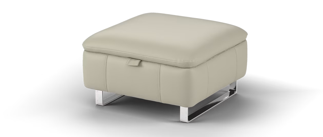 Sofology Marvella Leather Designer Footstool in Trusty Sheen Bone China