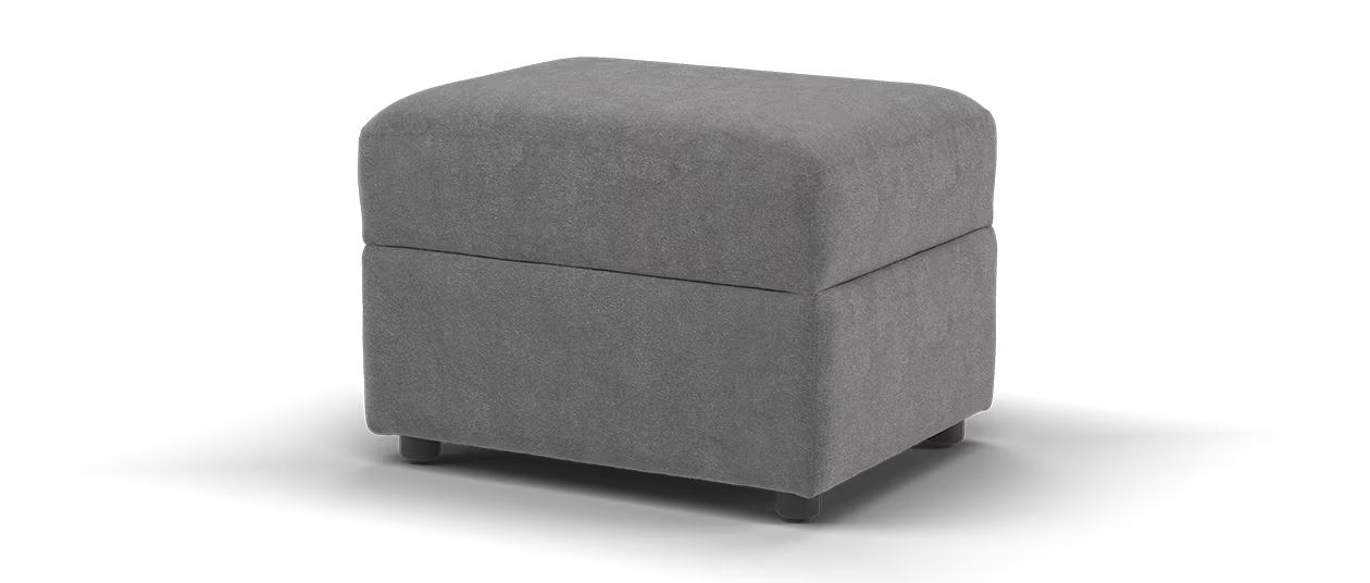 Sofology Wildwood Storage Footstool in Soft Sherpa Slate All Over