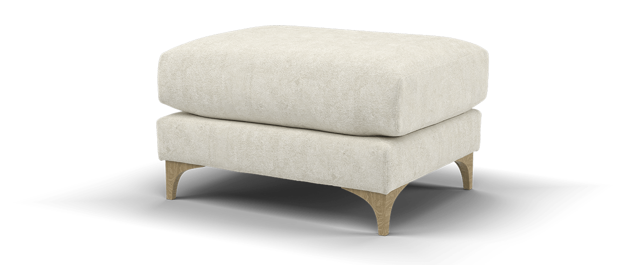 Sofology Wildwood Fabric Footstool in Soft Sherpa Natural