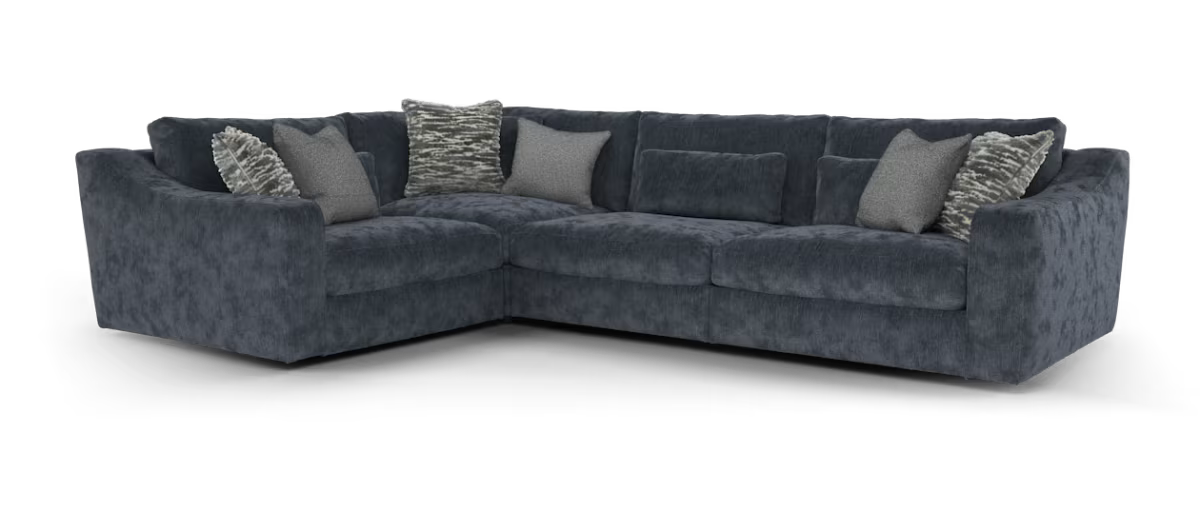Sofology Bellagio Fabric 1 Corner 3 Reversible Feather Flex Interior in Chunky Luxe Chenille Ink Mix