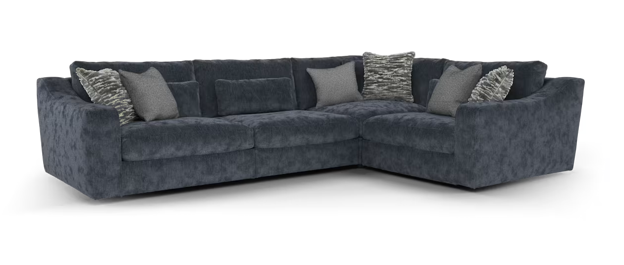 Sofology Bellagio Fabric 3 Corner 1 Reversible Feather Flex Seats in Chunky Luxe Chenille Ink Mix