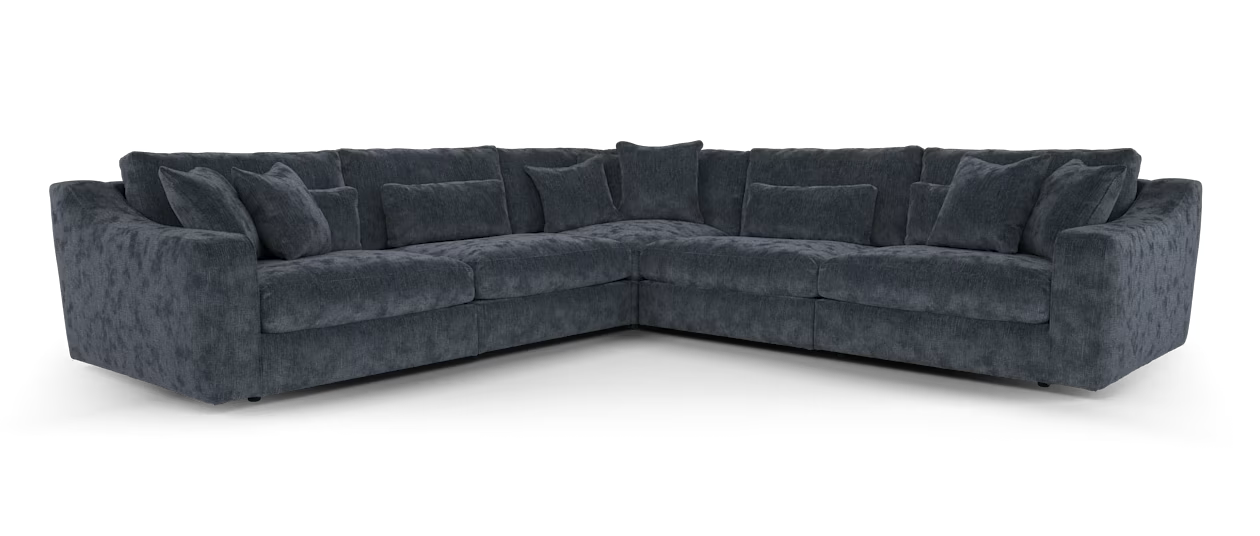 Sofology Bellagio Fabric 3 Corner 3 Reversible Feather Flex Seats in Chunky Luxe Chenille Ink