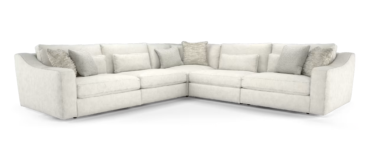 Sofology Bellagio Fabric 3 Corner 3 Reversible Feather Flex Seats in Chunky Luxe Chenille Snow Mix