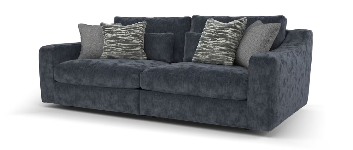 Sofology Bellagio 3 Seater Split Reversible Feather Flex Interior in Chunky Luxe Chenille Ink Mix