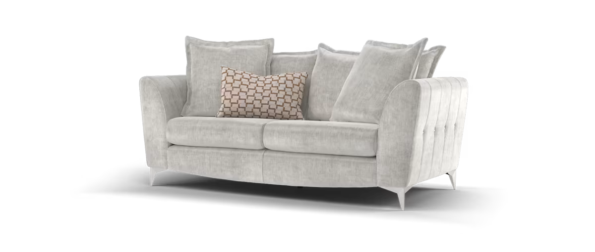 Sofology Luella Fabric 2 Seater in Luxe Chenille Oyster Mix