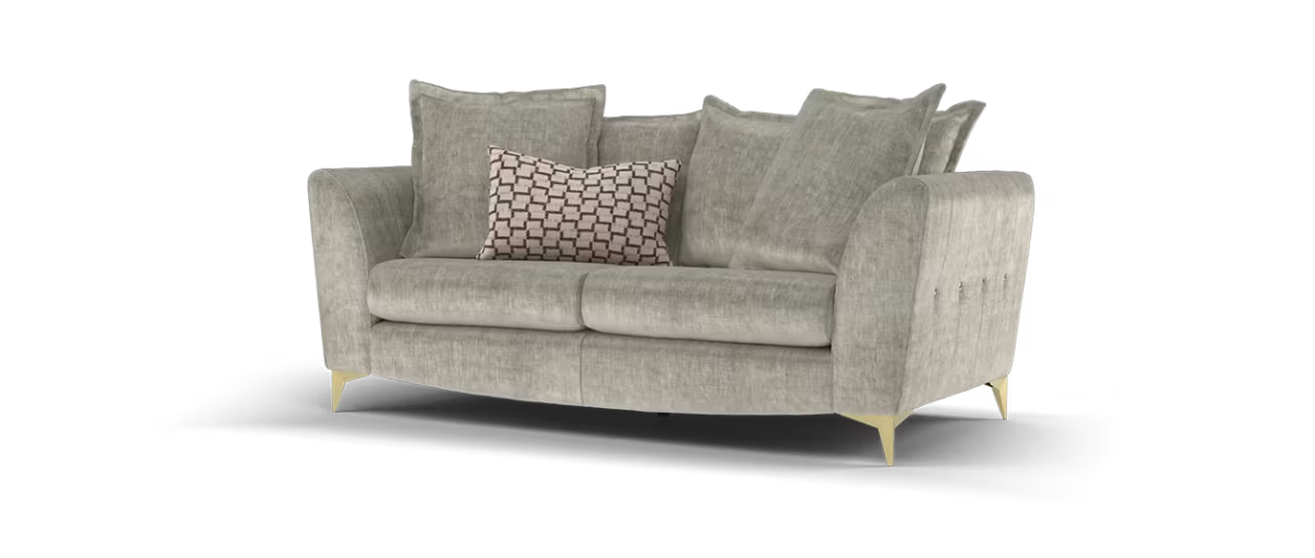 Sofology Luella Fabric 2 Seater in Luxe Chenille Stone Mix