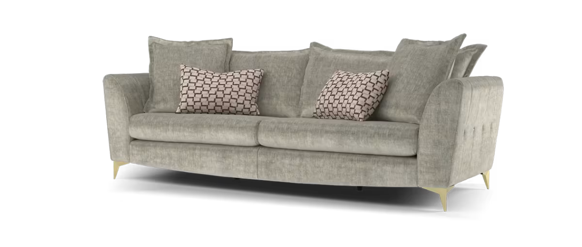 Sofology Luella Fabric 4 Seater in Luxe Chenille Stone Mix