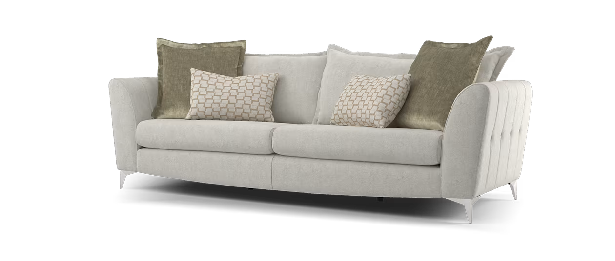 Sofology Luella Fabric 4 Seater in Soft Sherpa Stone Mix