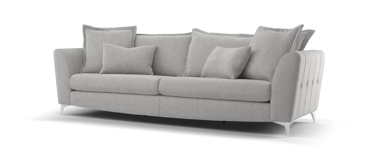 Sofology Luella Fabric Grande Sofa in Soft Sherpa Silver