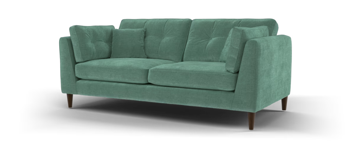 Sofology Cricket Fabric 3 Seater in Smooth Textured Chenille Evergreen