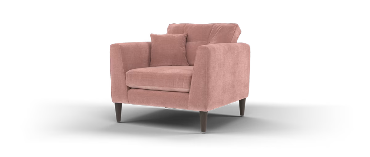 Sofology Cricket Fabric Chair in Smooth Textured Chenille Antique Rose