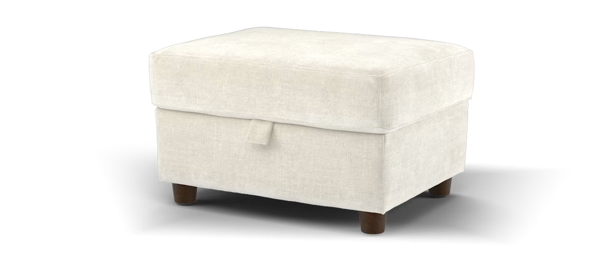 Sofology Cricket Storage Footstool in Textured Chenille Stone All Over