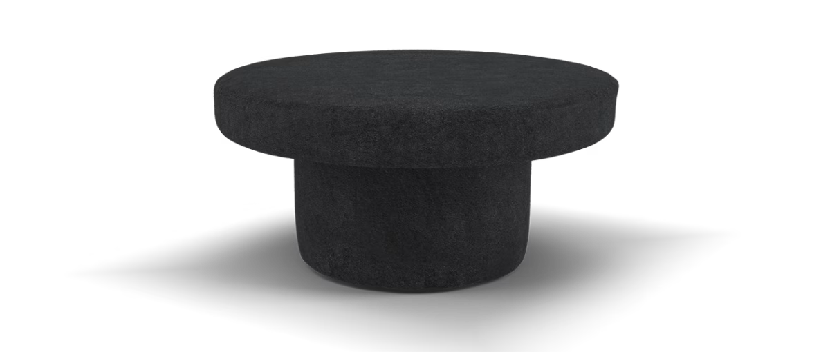 Sofology Luella Fabric Large Designer Footstool in Soft Sherpa Ebony