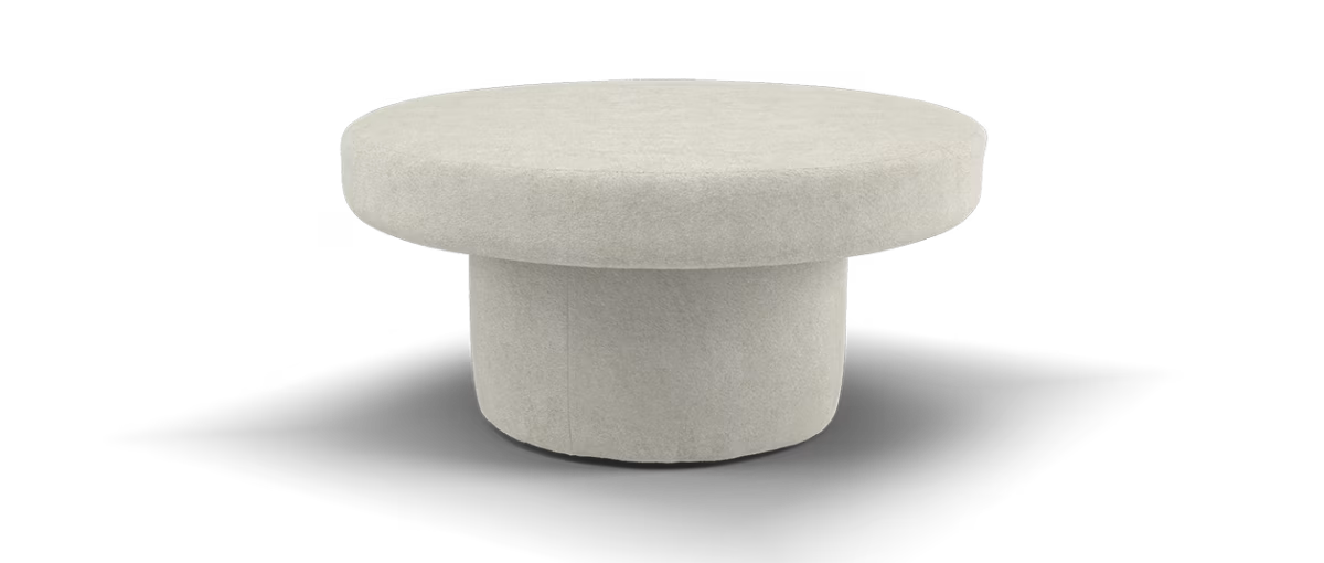 Sofology Luelle Fabric Large Designer Footstool in Soft Sherpa Natural