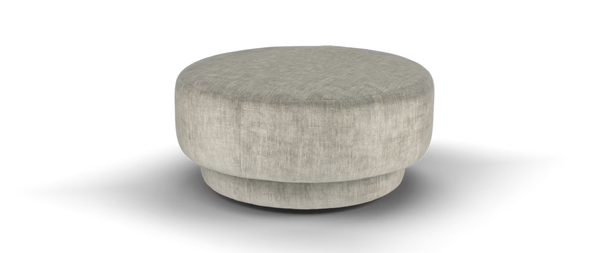 Sofology Luella Fabric Designer Small Footstool in Soft Sherpa Stone