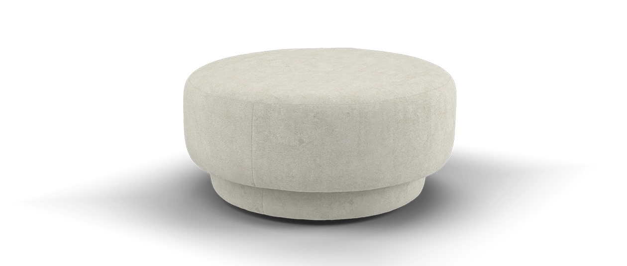 Sofology Luella Fabric Small Footstool in Soft Sherpa Natural All Over