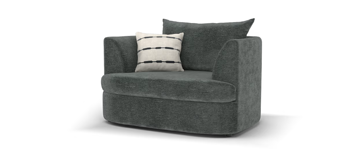 Sofology Chloe Loveseat in  Chenille Charcoal Mix