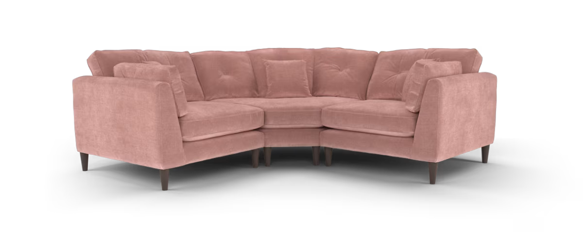 Sofology Cricket Fabric 1 Corner 1 in Smooth Textured Chenille Antique Rose