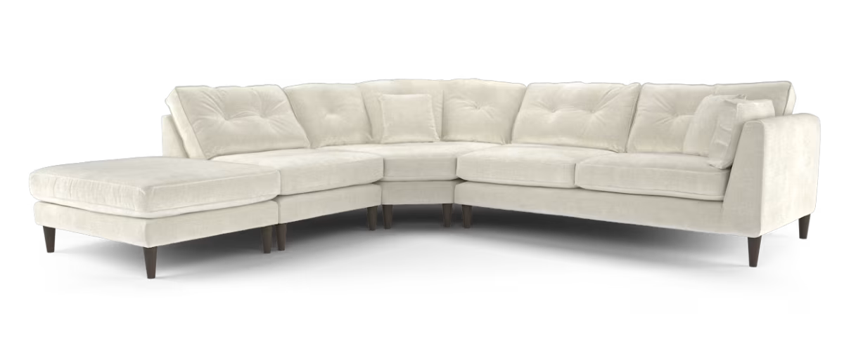 Sofology Cricket Fabric 1 Corner 2 in Smooth Textured Chenille Stone