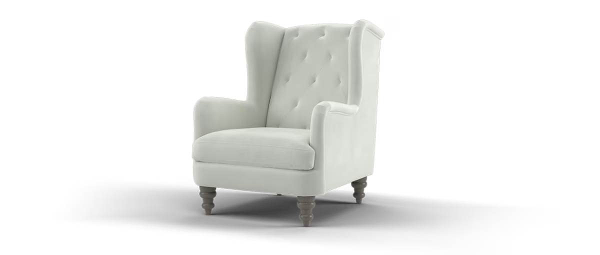 Sofology Kensington Fabric Wing Chair in Matt Velvet Milk