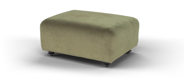Sofology Kensington Fabric Footstool in Matt Velvet Moss