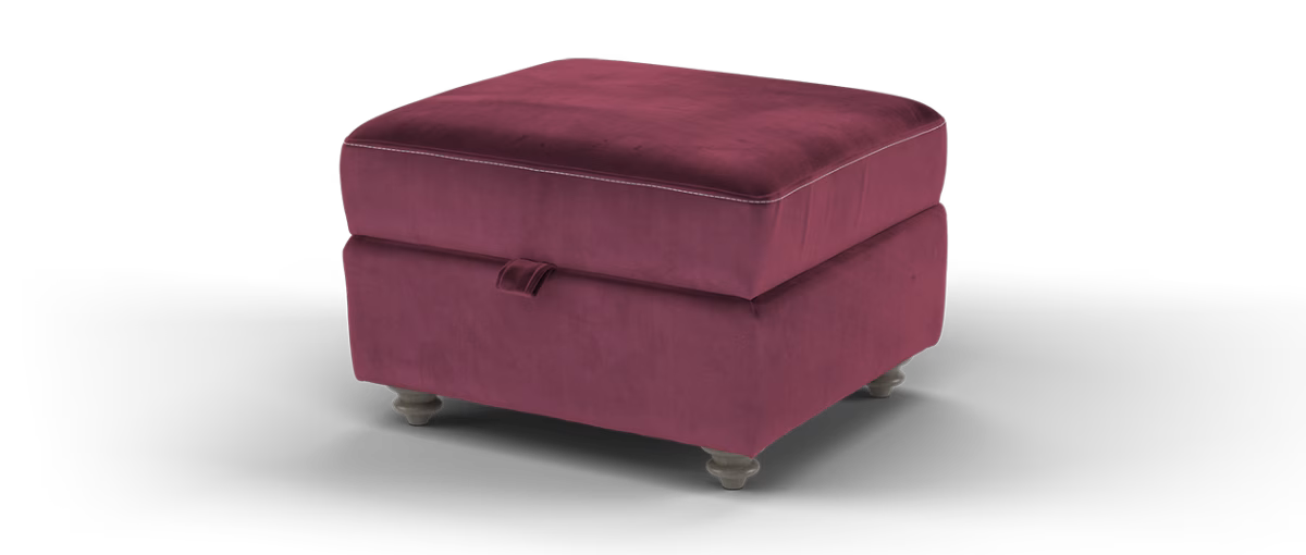 Sofology Kensington Fabric Storage Footstool in Wine