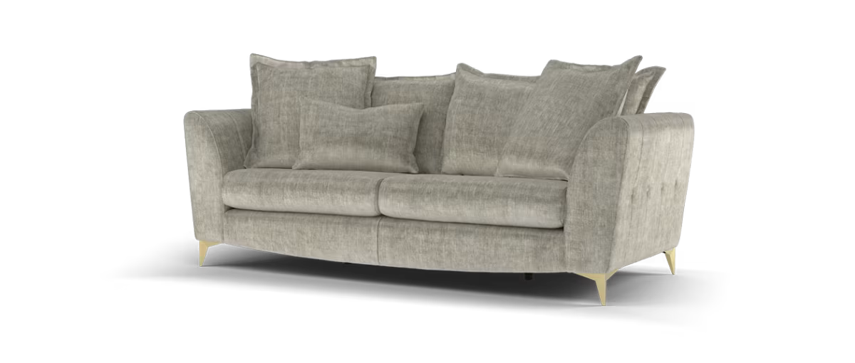 Sofology Luella Fabric 3 Seater in Luxe Chenille Stone