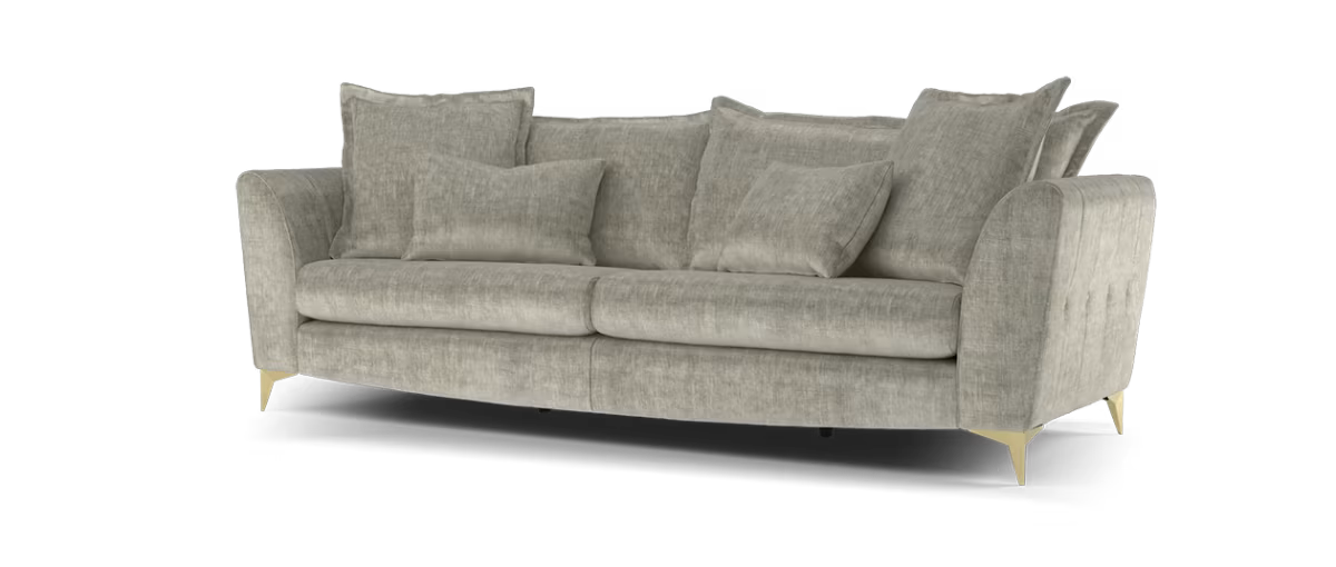 Sofology Luella Fabric 4 Seater in Luxe Chenille Stone