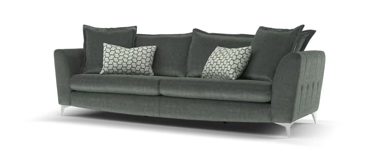 Sofology Luella Fabric Grande Sofa in Luxe Chenille Alpine Green Mix