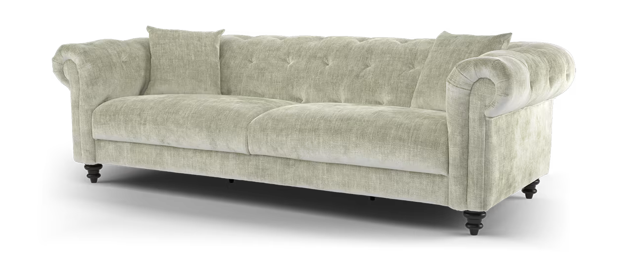 Sofology Kensington Fabric 4 Seater in Luxury Chenille Linen