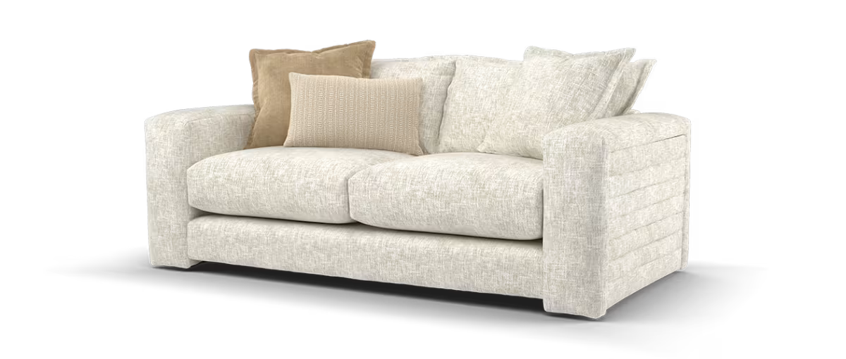 Sofology Cove Fabric 2 Seater in Artisan Chenille Ecru Mix