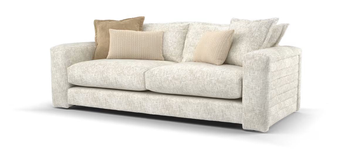Sofology Cove Fabric 3 Seater in Artisan Chenille Ecru Mix